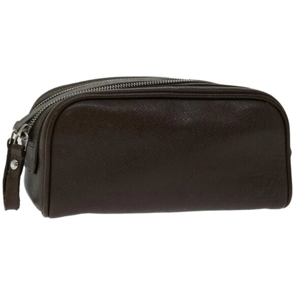 LOUIS VUITTON Taiga Trousse Yvan Clutch Bag Grizzly M32498 LV Auth 67738 - Picture 1 of 15